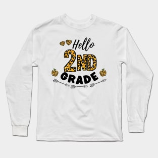 Hello 2nd Grade Leopard Back To School Long Sleeve T-Shirt